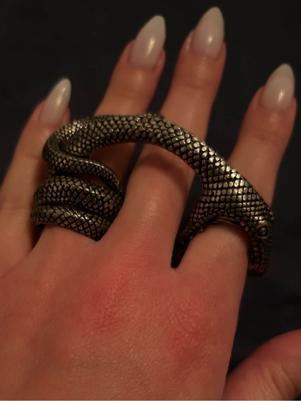 Pure Pewter Adderbite Snake Ring by Alchemy Gothic England, out of production!
